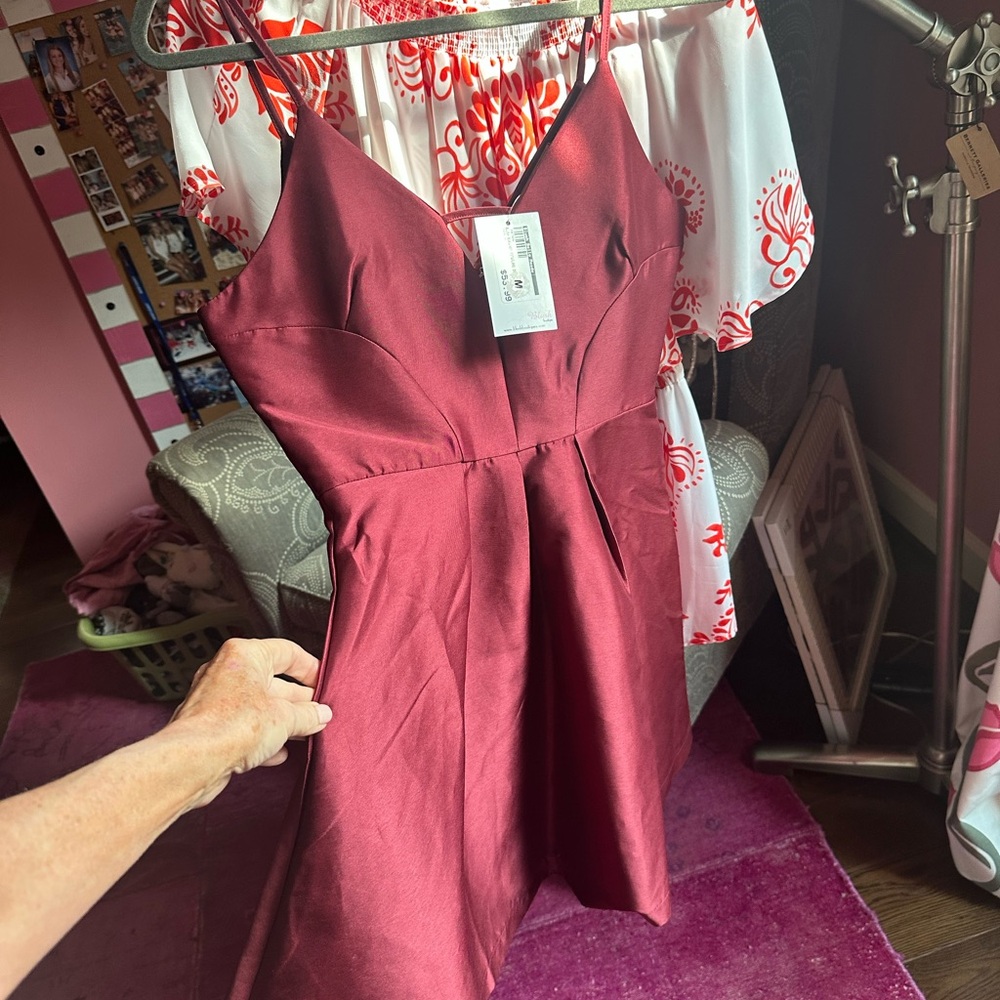 Fog and flare NWT Blush brand, Pink Pleated Mini Sundress. Medium. Great color